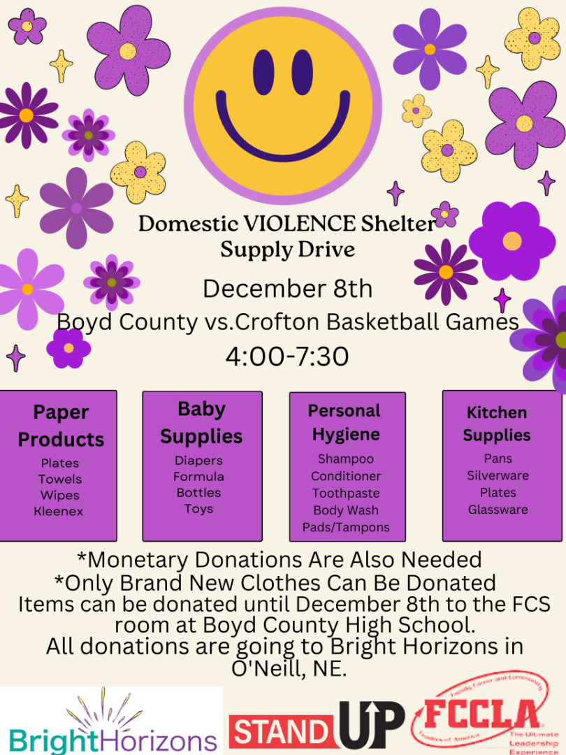 Boyd County Schools Domestic Violence Shelter Supply Drive